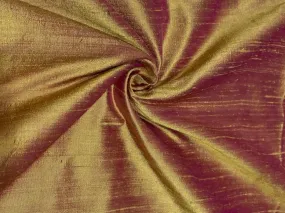 100% pure silk dupioni golden yellow x pink 108" wide with slubs MM106[3]