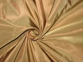 100% Pure SILK TAFFETA FABRIC Beige x Brown Shot colour continuous piece 60&quot; wide