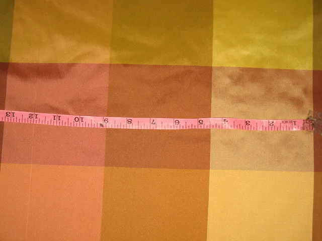 100% PURE SILK TAFFETA FABRIC MULTI COLOR PLAIDS 54&quot; wide TAFC8