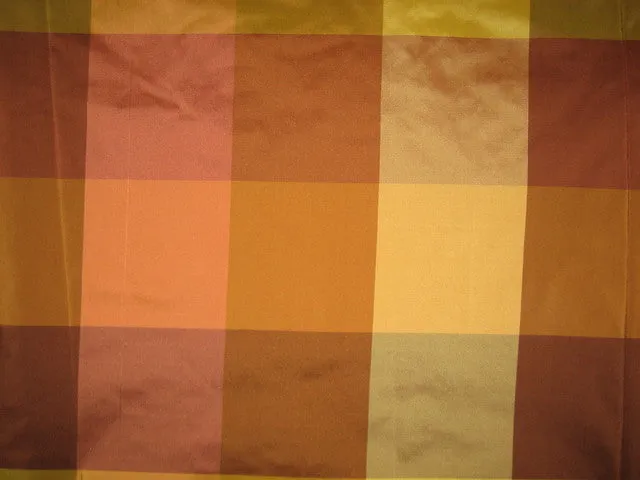 100% PURE SILK TAFFETA FABRIC MULTI COLOR PLAIDS 54&quot; wide TAFC8