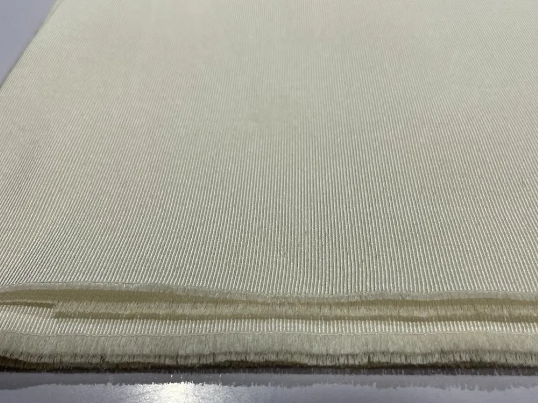 100% SILK Silk faille fabric, or silk grosgrain fabric white ivory 40 MOMME 58"