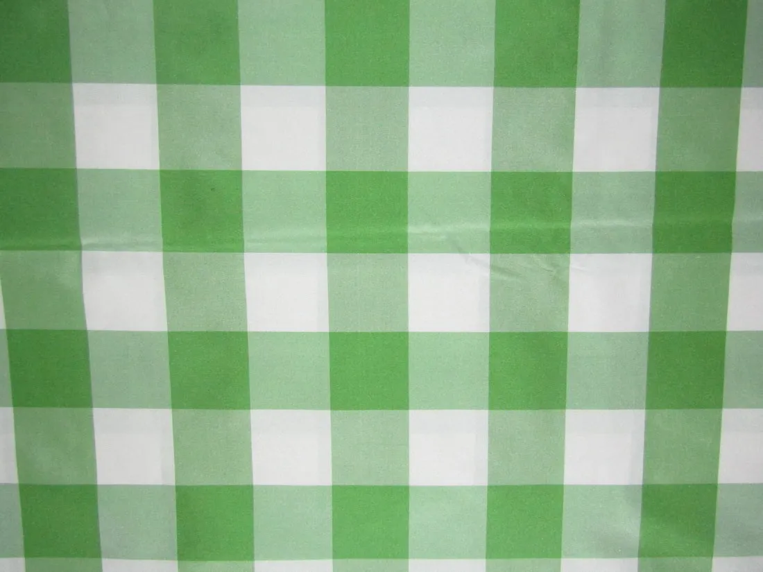 100% Silk Taffeta Fabric green and white plaids TAFC65[1] 54&quot; wide