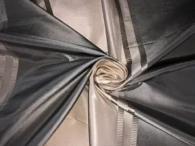 100% silk taffeta STRIPE cream ,silver grey and taupe  jacquard stripe TAFS139[17]