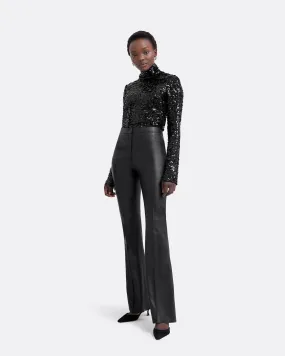 Alexa Black Vegan Leather Trousers