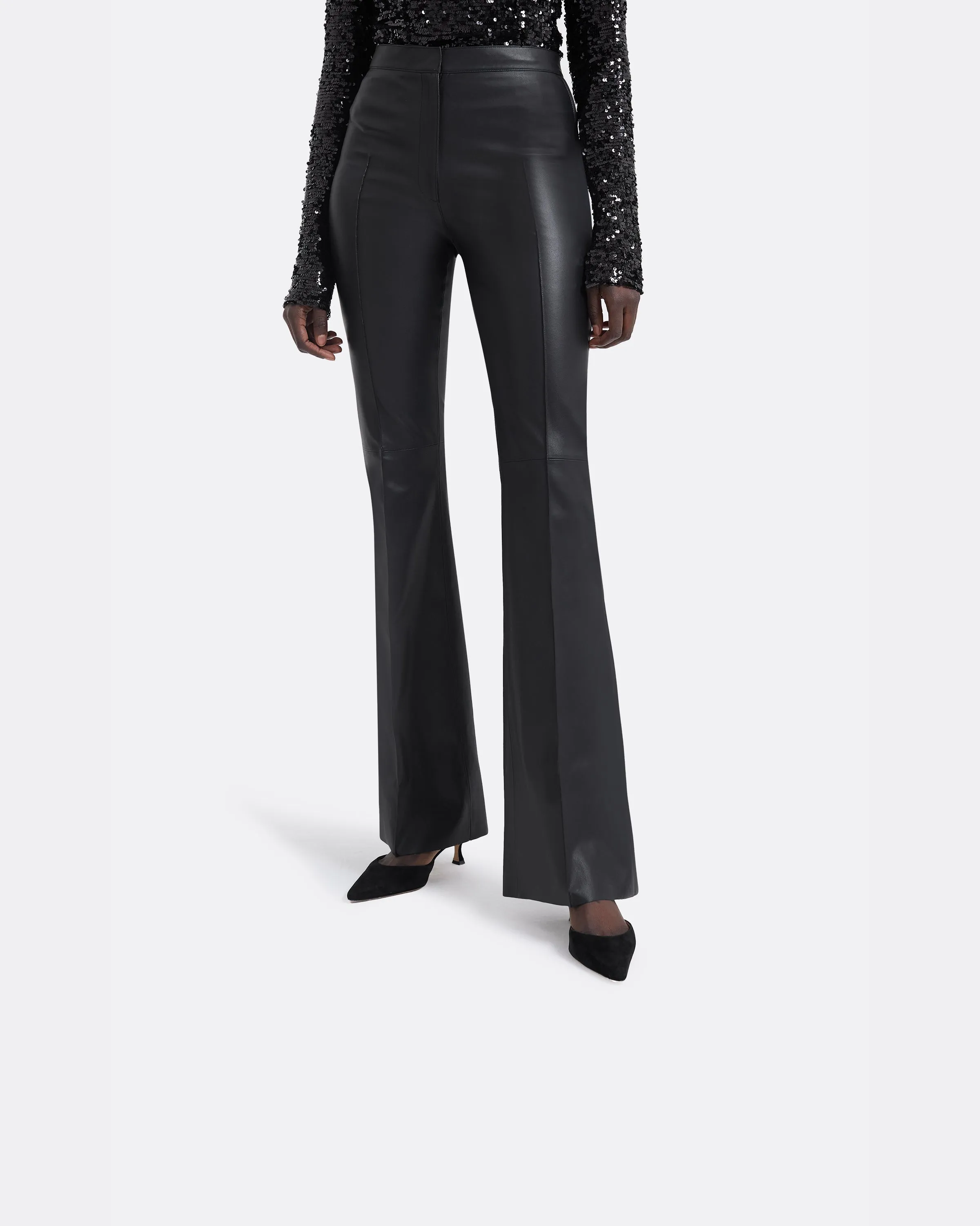 Alexa Black Vegan Leather Trousers