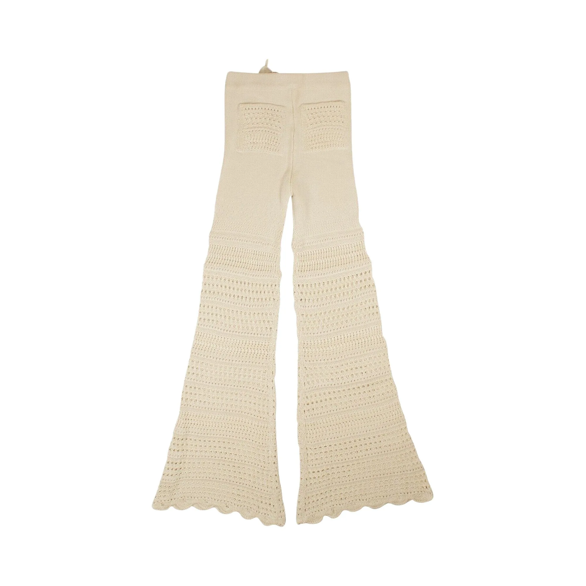 Amiri crochet flared trousers, ivory