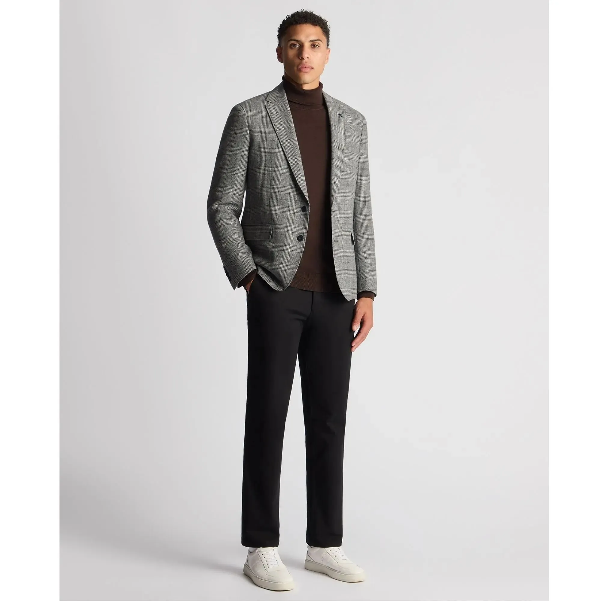 Angelo Grey Prince of Wales Check Blazer