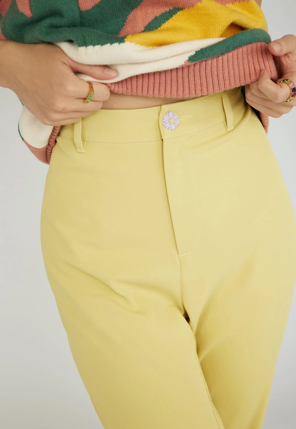 Banana Cream Flared Trousers