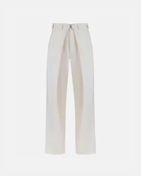 Basics Buckled Tailored Trousers Cream