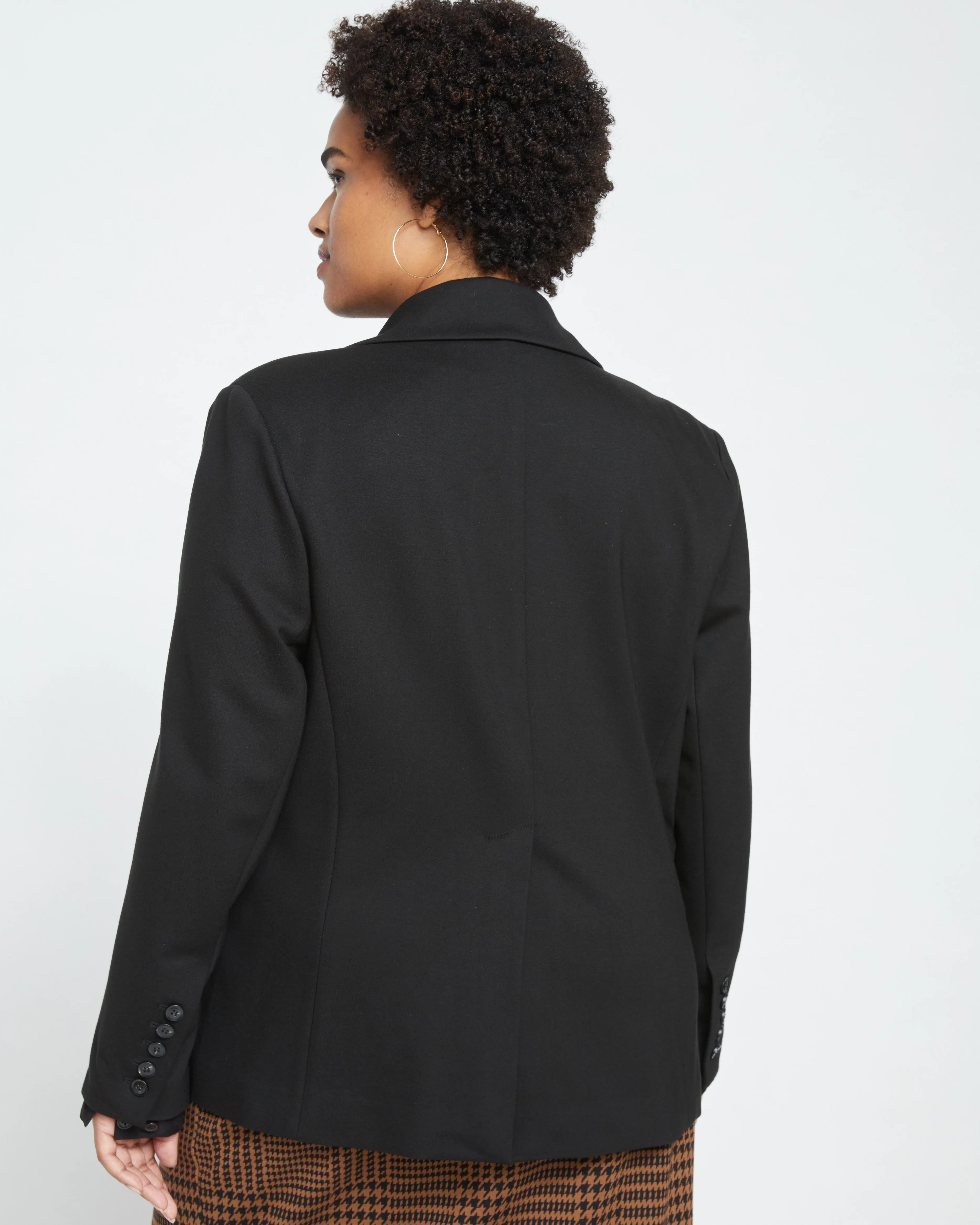 Bianca Double Breasted Ponte Blazer - Black