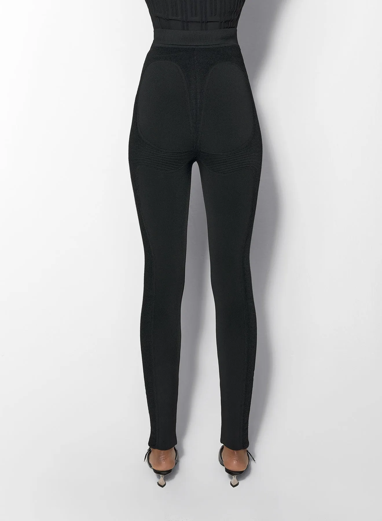 black sculpting knit leggings