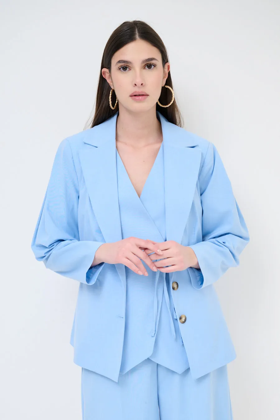 Classic tailored single-breasted blazer wholesale