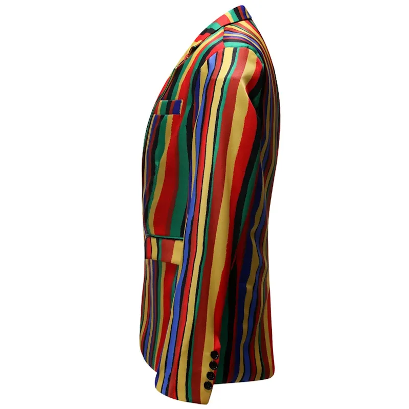 Colorful Rainbow Men Slim Fit Blazer