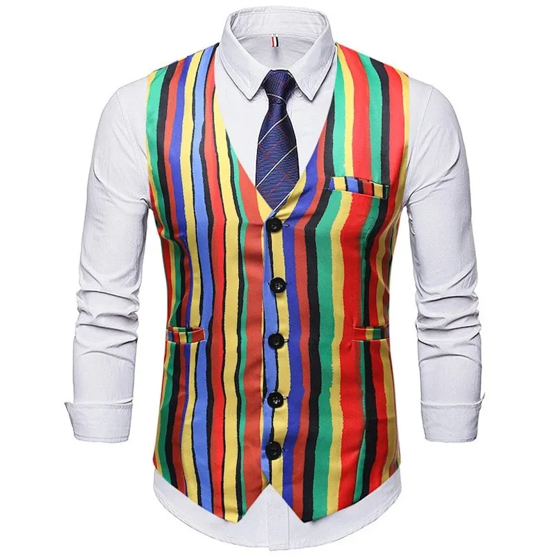 Colorful Rainbow Men Slim Fit Blazer