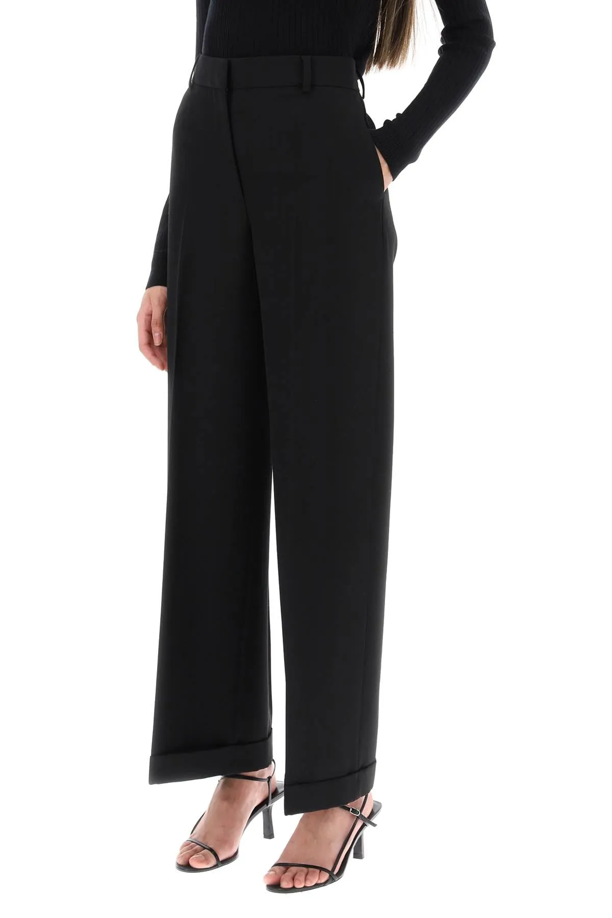 cuffed straight trousers