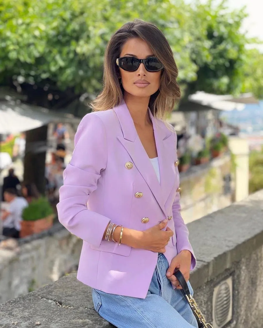 Double-breasted Lavender Blazer