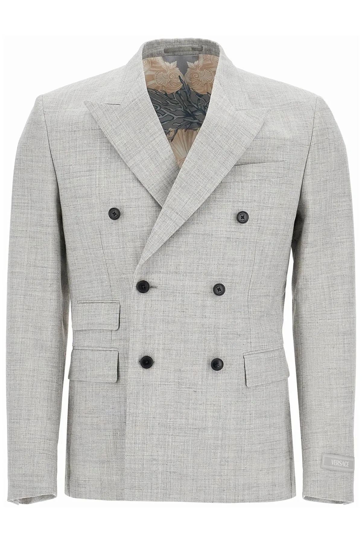 DOUBLE-BREASTED WOOL BLEND BLAZER