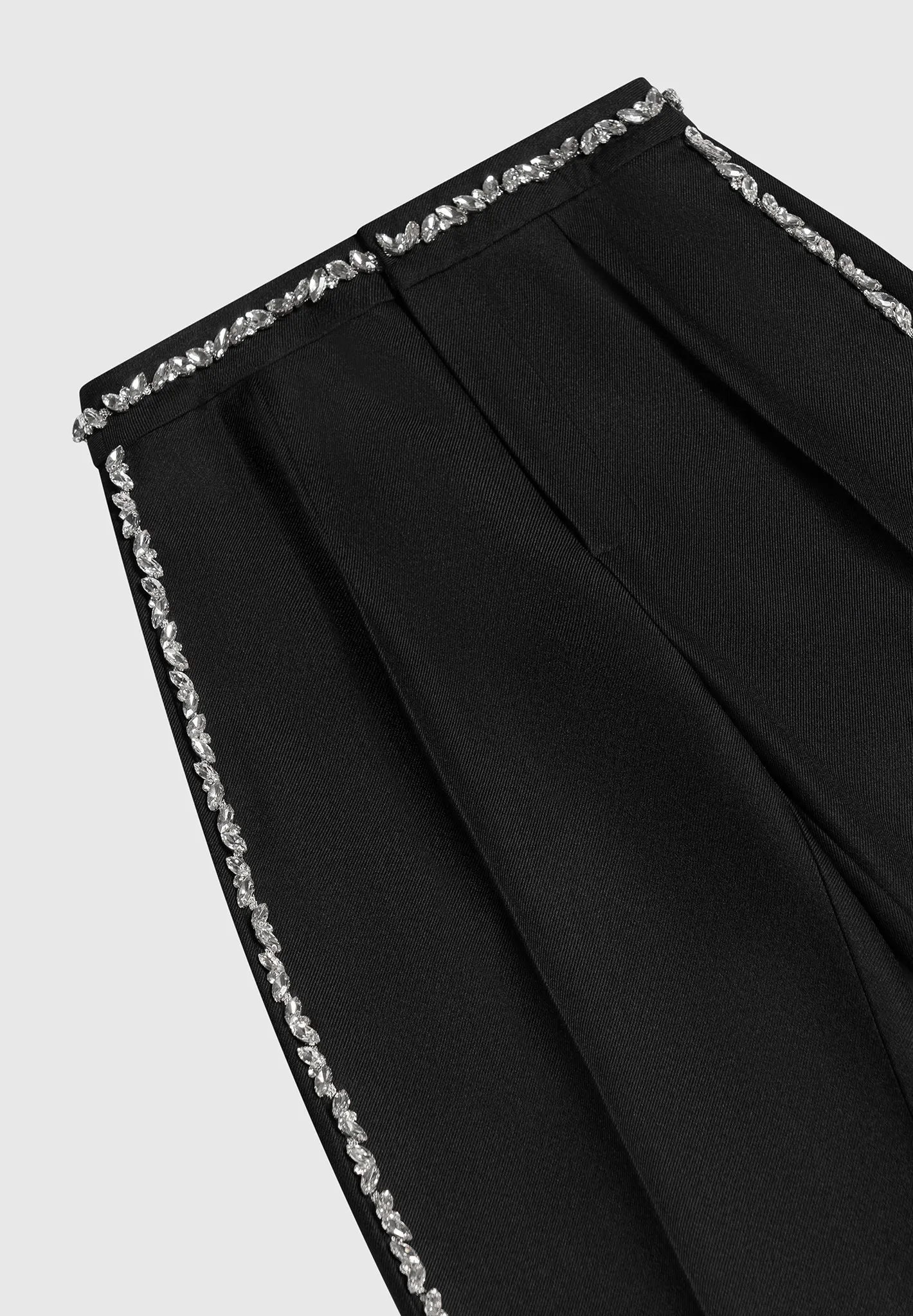 Embellished Tailored Trousers - Black