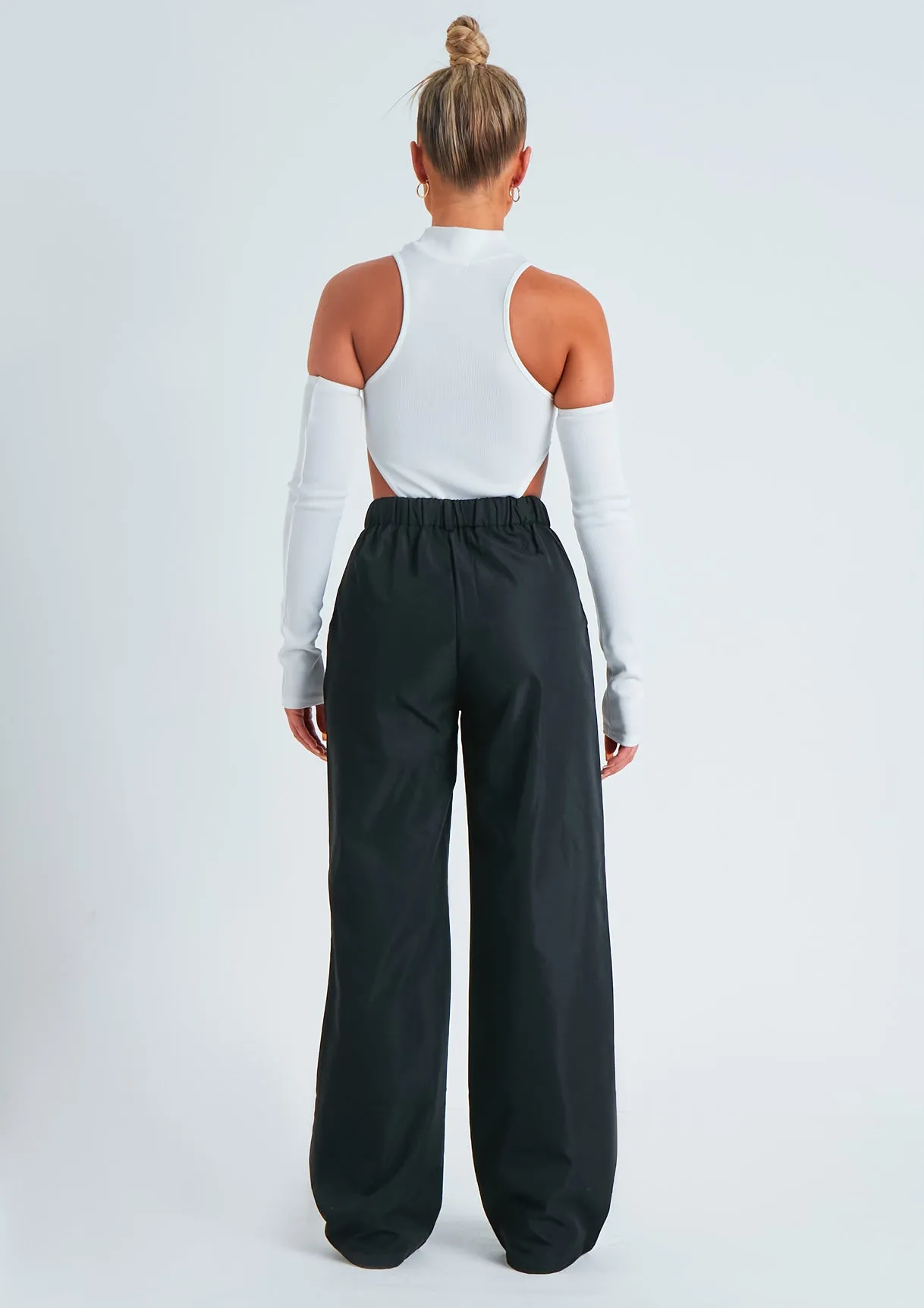 Emmy Black High Waisted Wide Leg Trousers