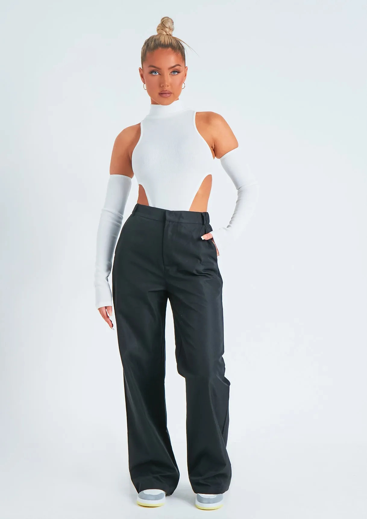 Emmy Black High Waisted Wide Leg Trousers