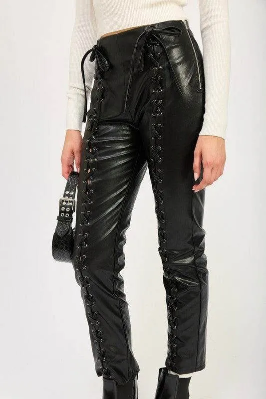 Emory Park Lace Up Leather Trousers