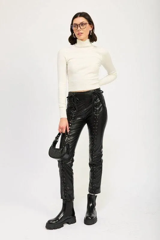 Emory Park Lace Up Leather Trousers