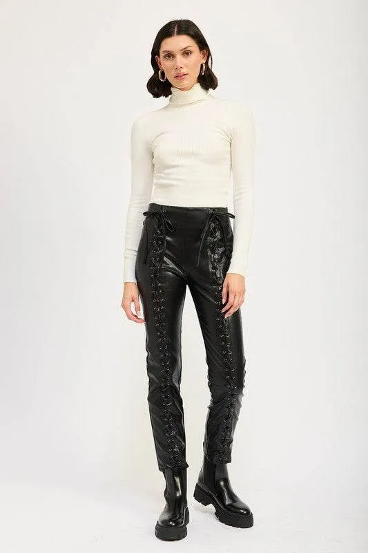 Emory Park Lace Up Leather Trousers