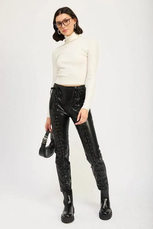 Emory Park Lace Up Leather Trousers