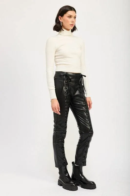 Emory Park Lace Up Leather Trousers