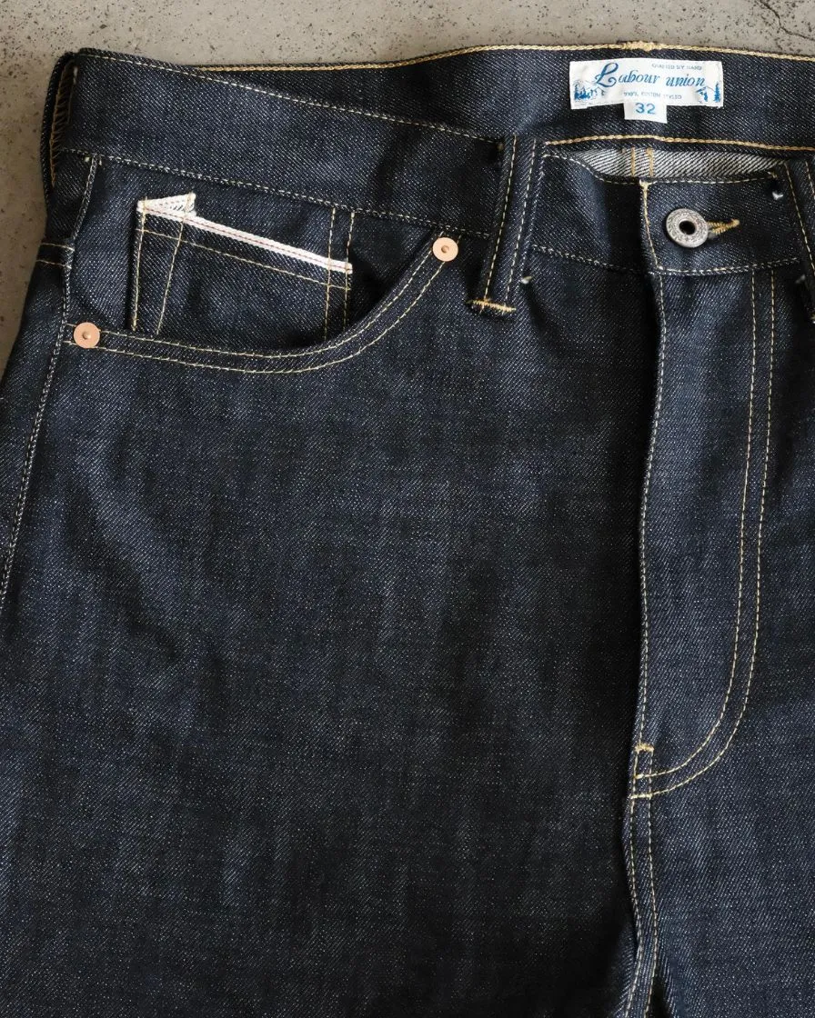 Flared Raw Denim Jeans