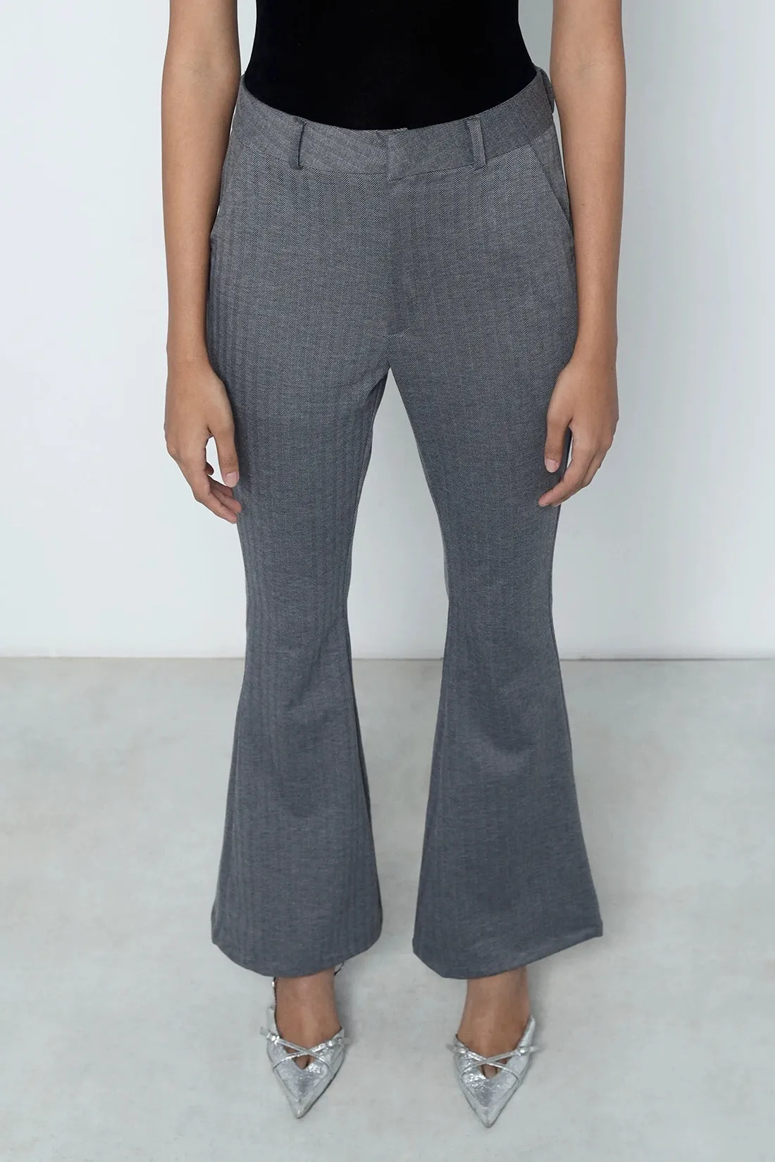 Grey Bootcut Trouser