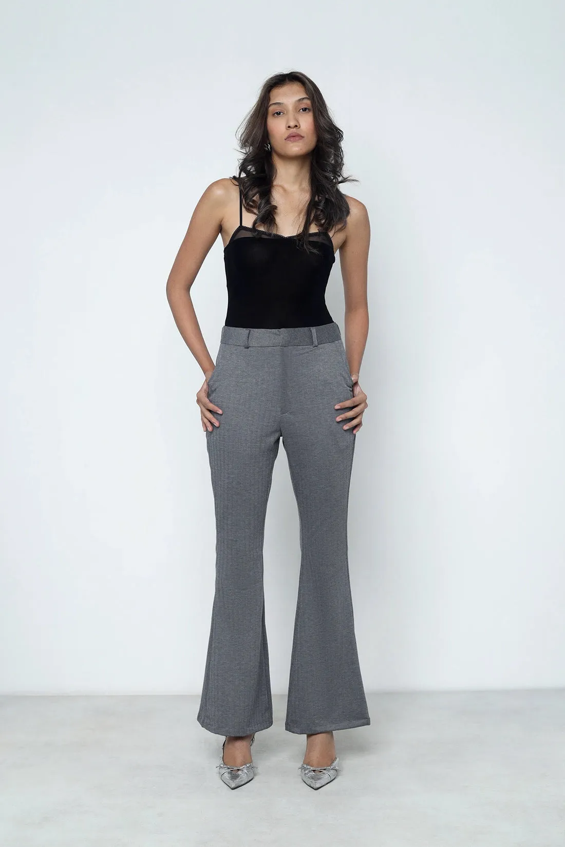 Grey Bootcut Trouser