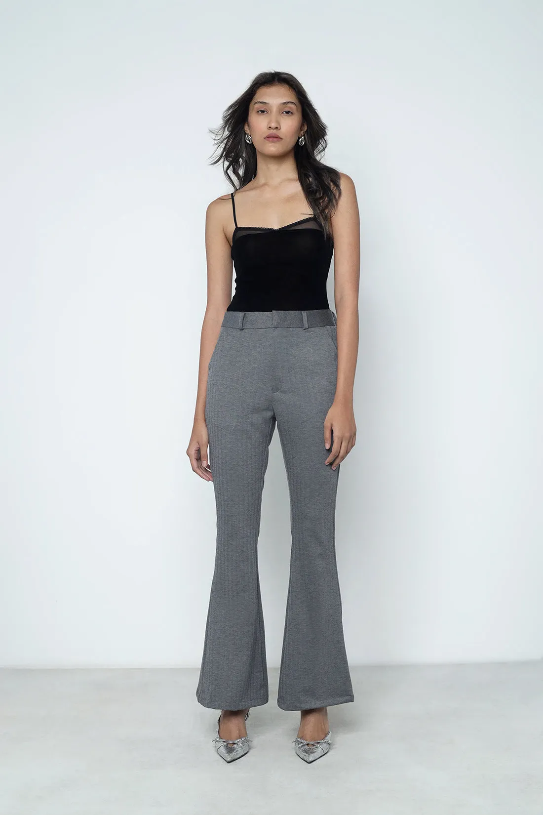 Grey Bootcut Trouser