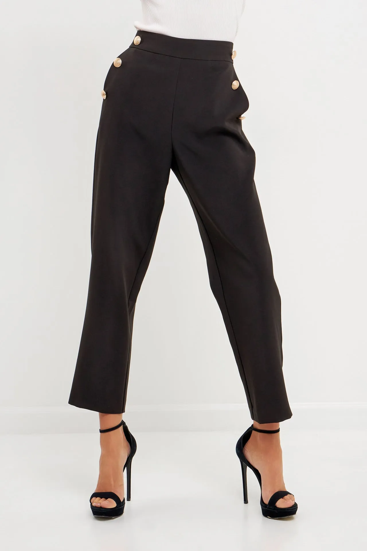 High Waisted Buttoned Trousers