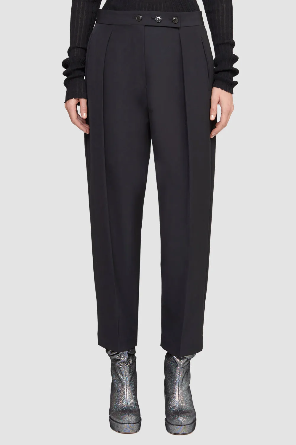 High-Waisted Tapered Trousers