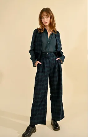 High Waisted Tartan Plaid Trousers