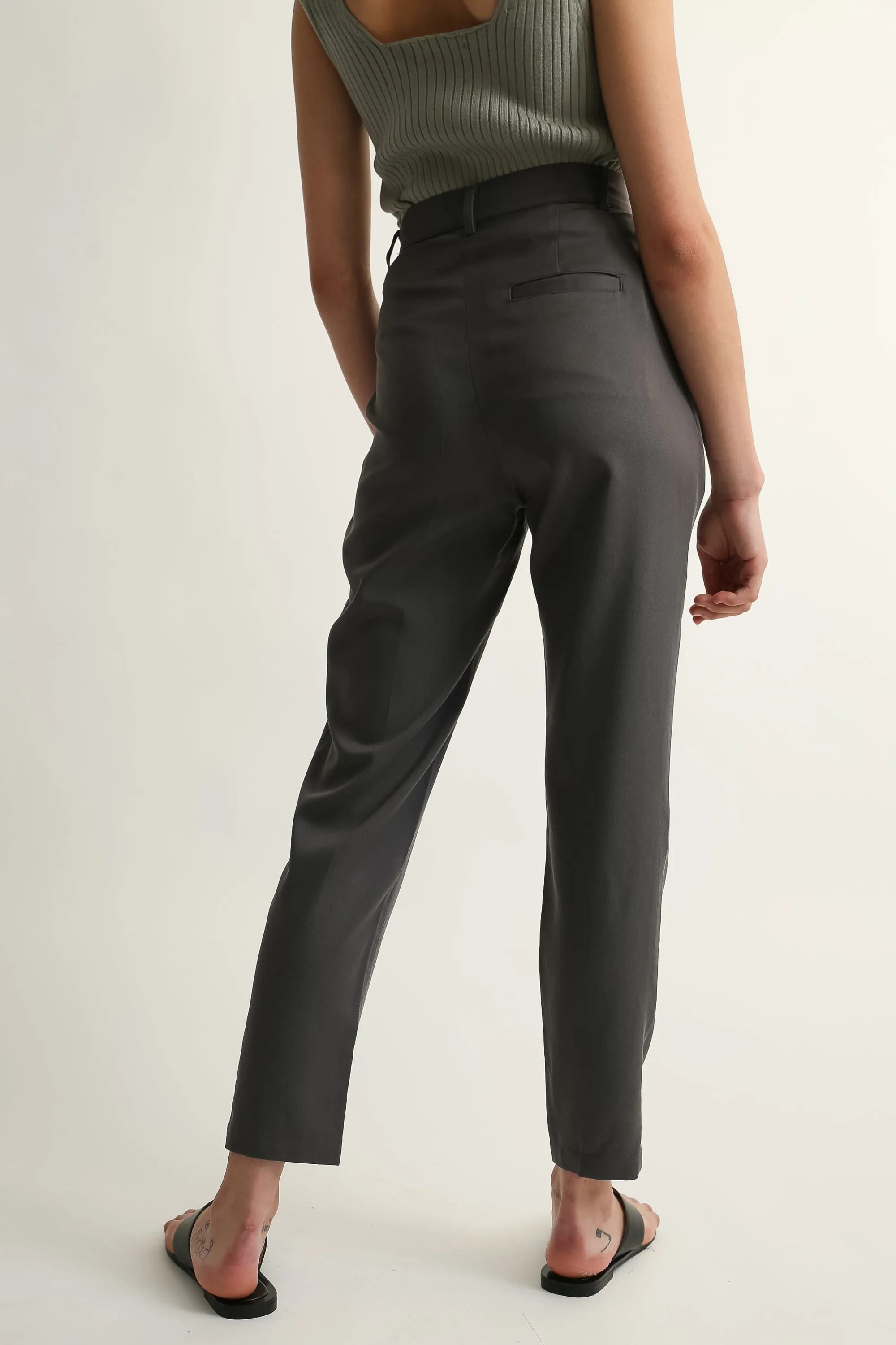 High Waisted Tencel Trousers