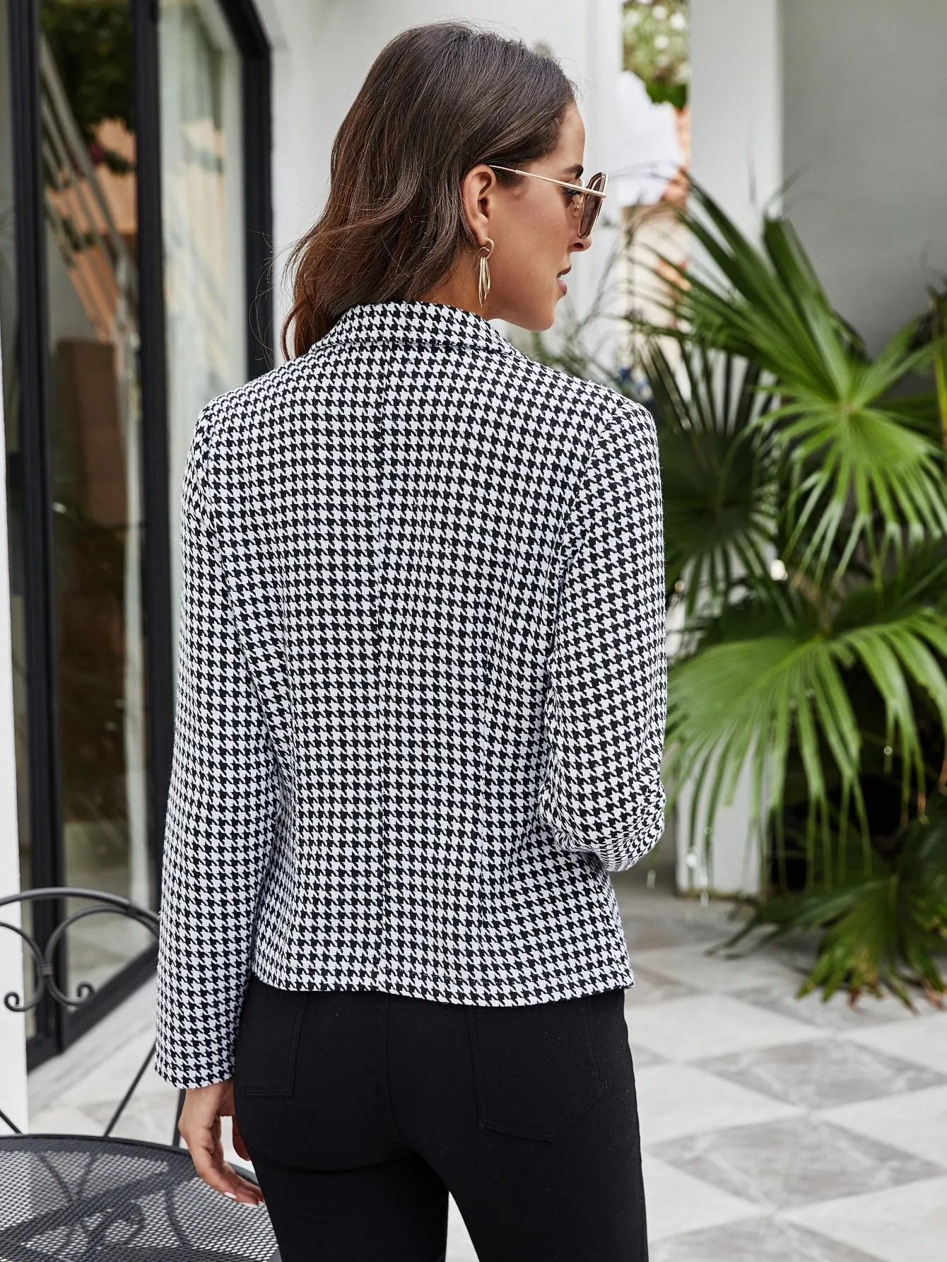 Houndstooth Double Breasted Blazer