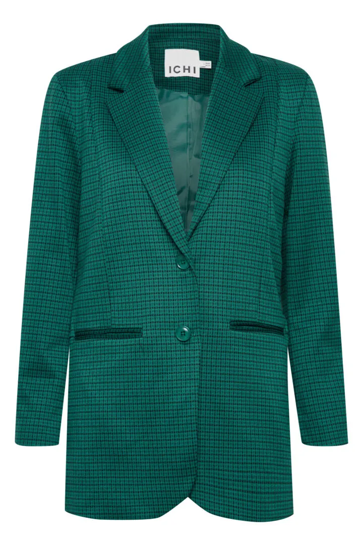 Ichi Kate Cameleon Oversized Blazer-Cadmium Green-20119375