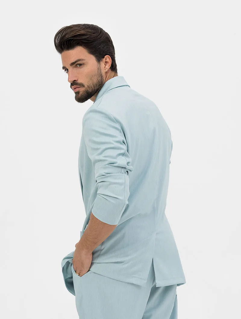 JEREMIAH 2.0 DOUBLE BREASTED BLAZER IN LIGHT BLUE