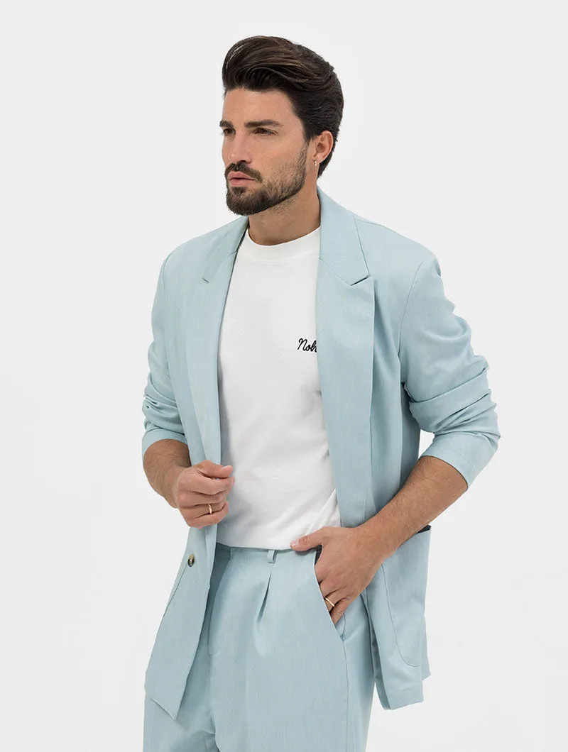 JEREMIAH 2.0 DOUBLE BREASTED BLAZER IN LIGHT BLUE