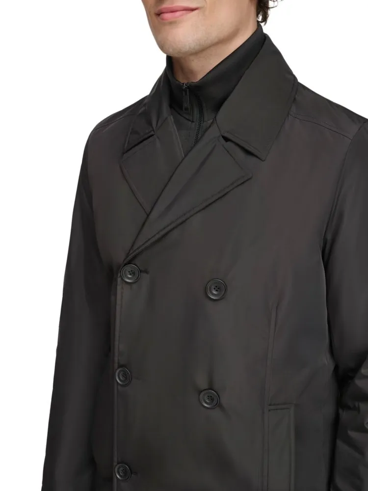 Kenneth Cole Double Breasted Bib Jacket, Black