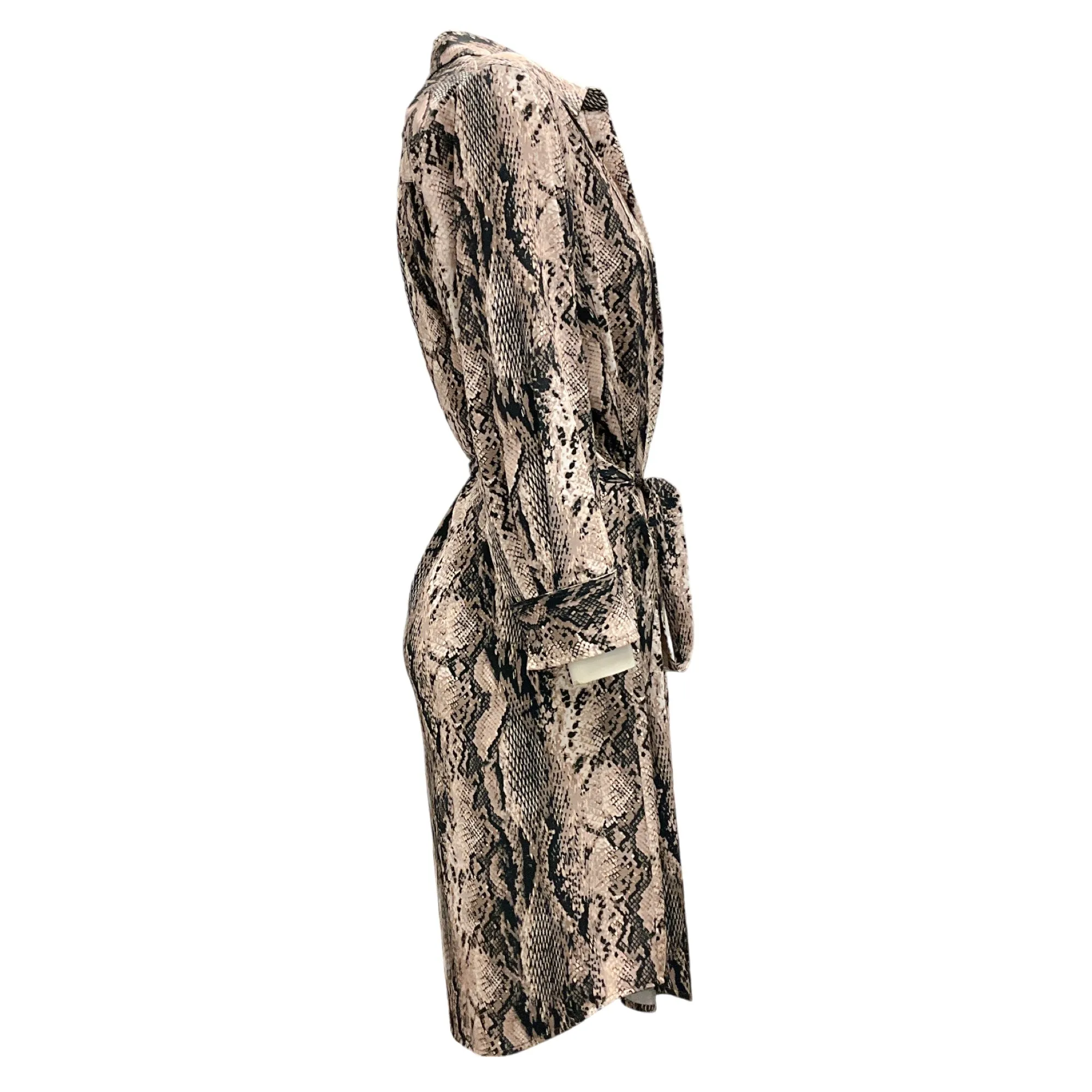 L'Agence Brown Snake Print Wrap Dress