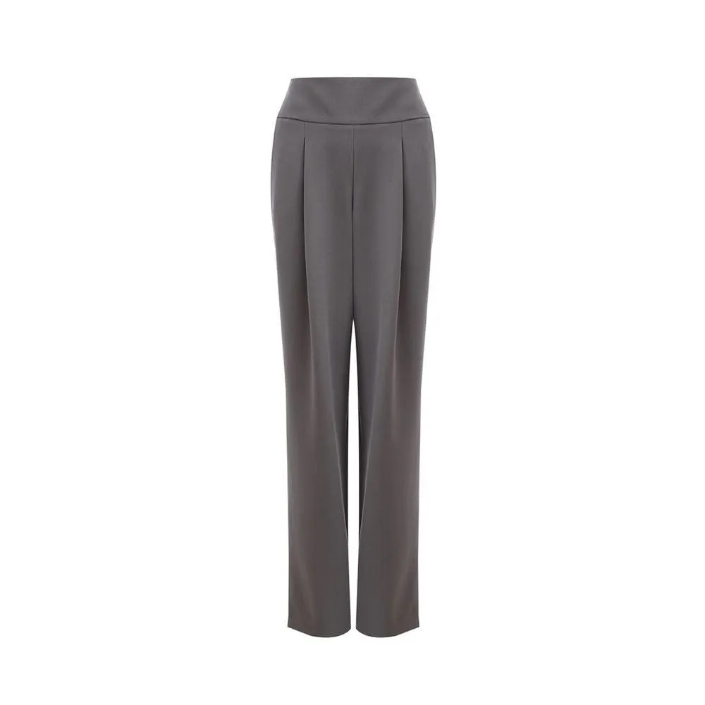 Lardini Chic Gray Wool Trousers for Sophisticated Style