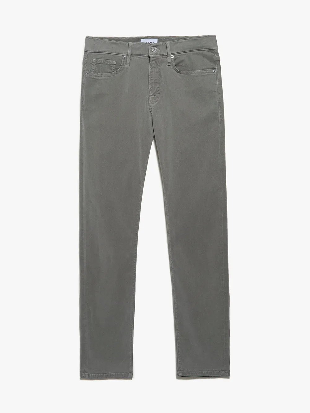 L'Homme Slim Brushed Twill -- Grey Green