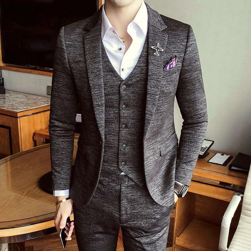 Luxury Slim Fit Single Breasted British 3 Piece Suit