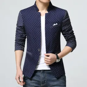 Men's Printied Casual Slim Fit Blazer