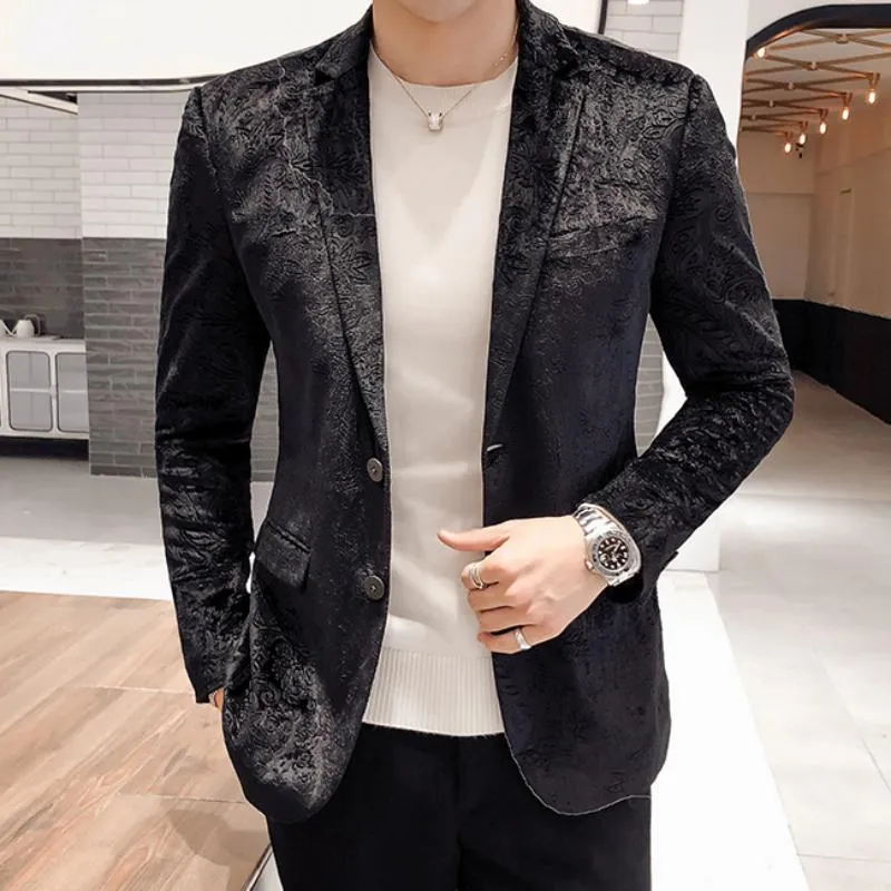 Men's Slim Fit Velvet Blazer