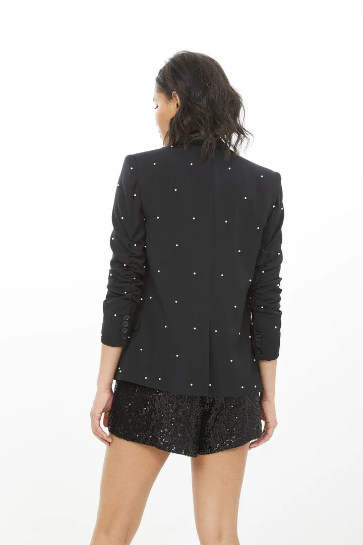 NADIA PEARL BLAZER - BLACK