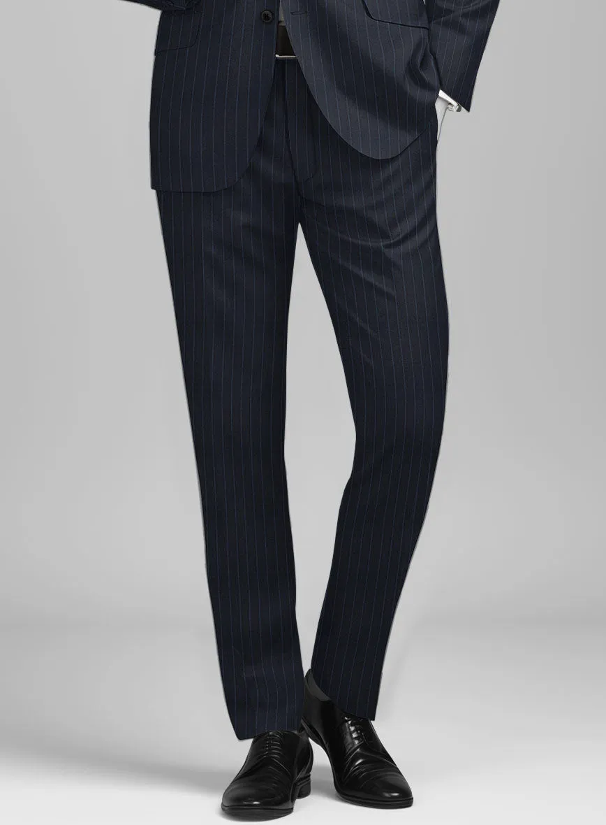 Napolean Abelino Stripe Dark Blue Wool Pants